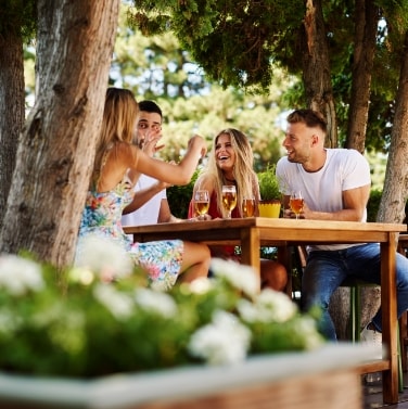 Group of people enjoying picnic